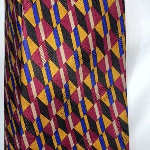 Lorenzo Gold, Plum, Black, and blue Silk Tie 60” L, 4”W